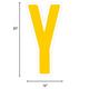Yellow Letter (Y) Corrugated Plastic Yard Sign, 30in